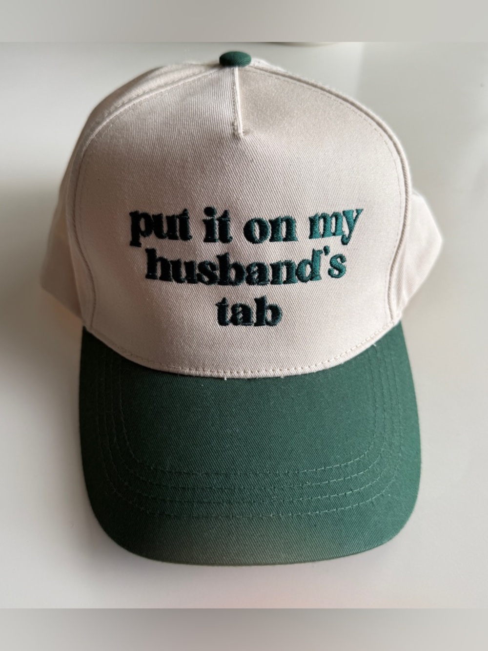 David and Young White and Green Embroidered Baseball Cap